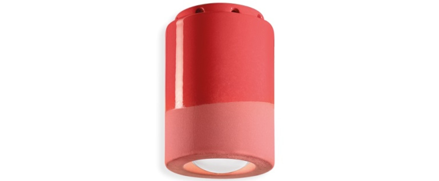 Plafonnier pi rouge corail o8 5cm h12cm ferroluce normal