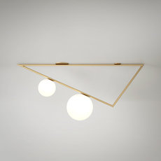 Triangle 2 1m  gwendolyn et guillane kerschbaumer plafonnier ceilling light  atelier areti triangle 100 02 brass  design signed 44023 thumb