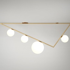 Triangle 3 1 1 5m  gwendolyn et guillane kerschbaumer plafonnier ceilling light  atelier areti triangle 150 03 1 brass  design signed 44052 thumb