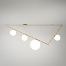 Triangle 3 1 1m  gwendolyn et guillane kerschbaumer plafonnier ceilling light  atelier areti triangle 100 03 1 brass  design signed 44055 thumb