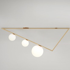 Triangle 3 1m  gwendolyn et guillane kerschbaumer plafonnier ceilling light  atelier areti triangle 100 03 brass  design signed 44058 thumb