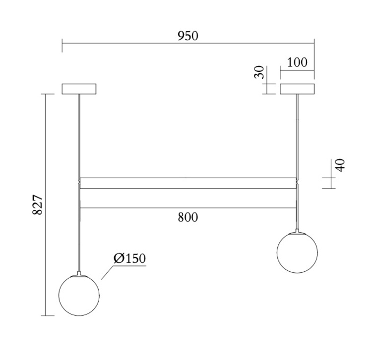 Tube with globes short gwendolyn et guillane kerschbaumer plafonnier ceiling light  atelier areti 331ol p01 me01  design signed nedgis 150558 product