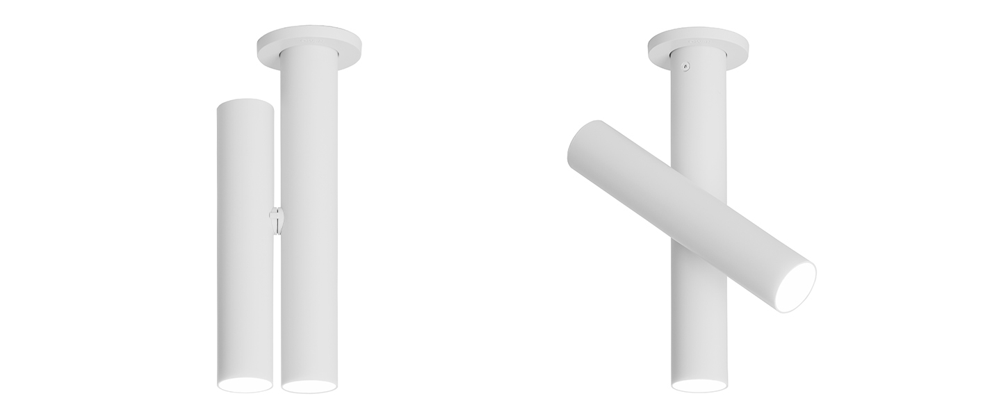 banner-image Plafonnier tubes blanc gris ral 9002 led 2700k 374lm l19 7cm h24cm nemo lighting normal