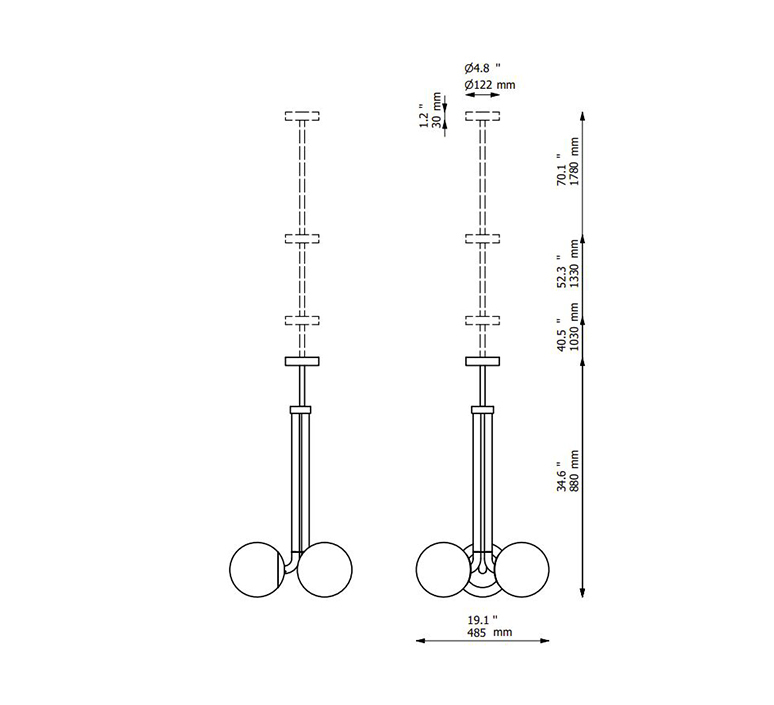 Tubular 700 studio schwung plafonnier ceiling light  schwung b150 bgm  design signed nedgis 118285 product