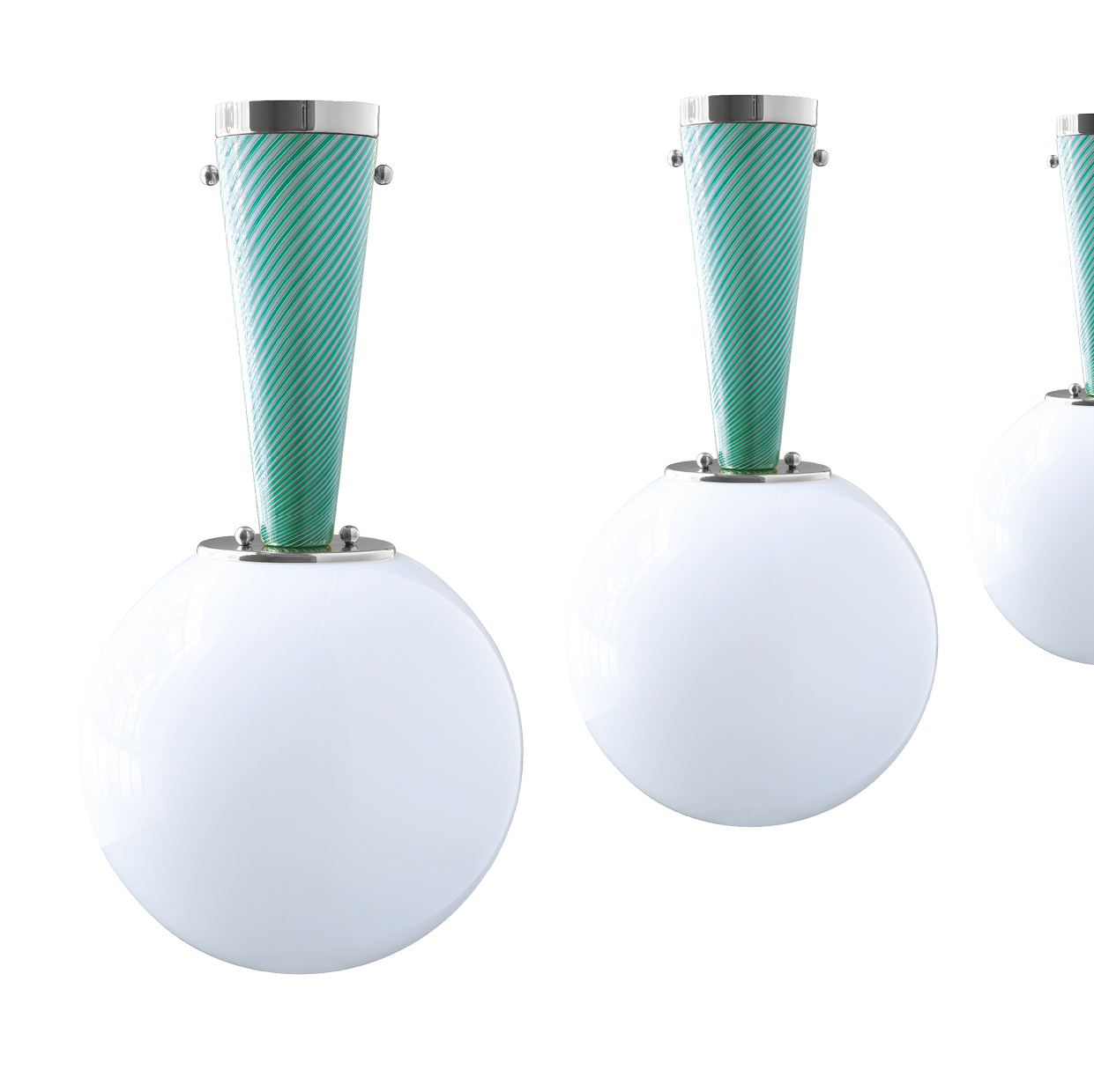 Ceiling light, UPSIDE DOWN Nickel 50, Verde Immaginario, Ø50cm, H95,3cm Magic Circus Nedgis