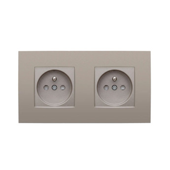 Socket, Intense, Single, Anthracite coated, Prise-2P+T x1, L8,5cm