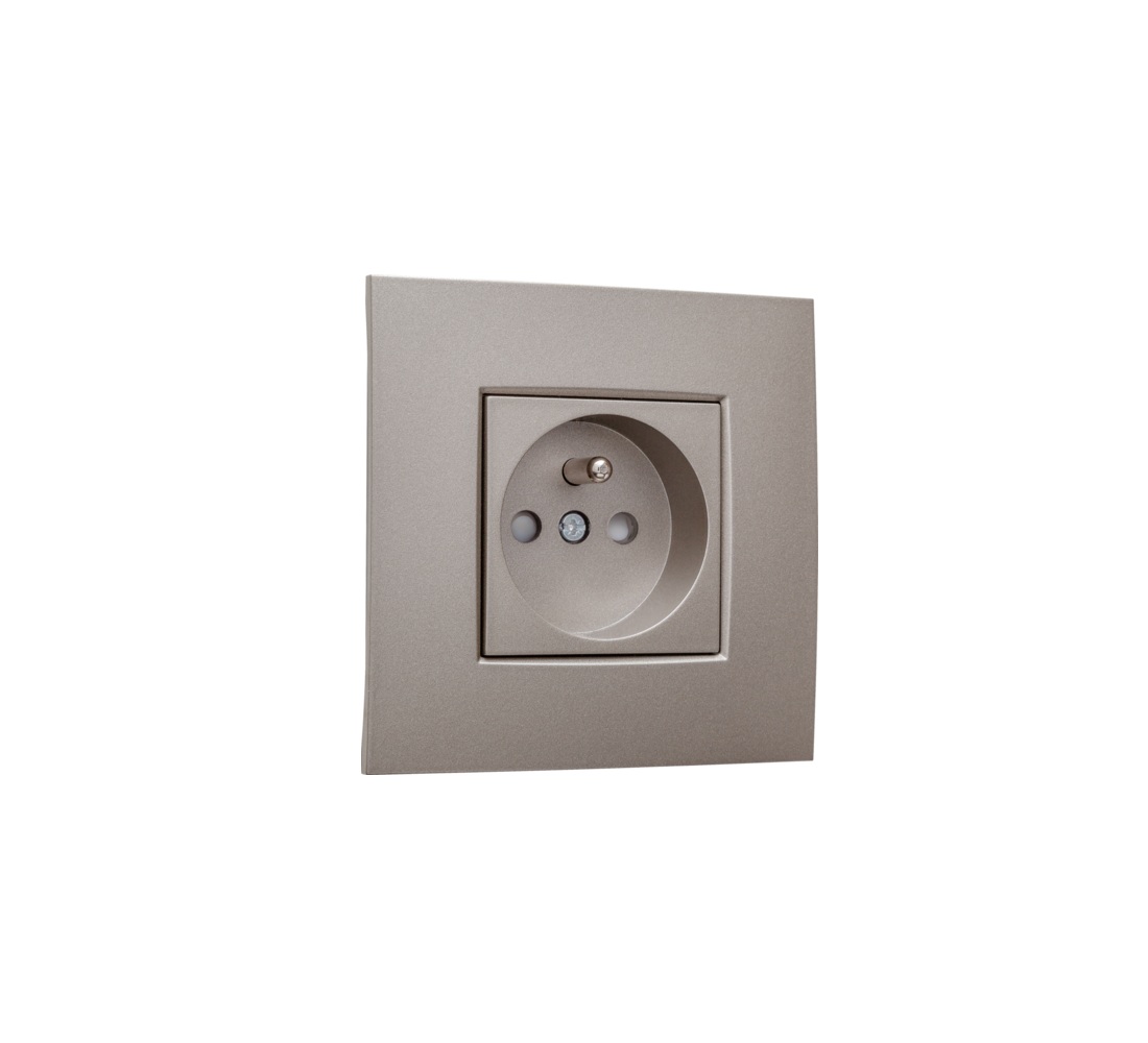 niko.！！ Socket, Intense, Single, Bronze coated, Socket-2P+T x1, L8,5cm, H8