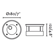 Spot de sol encastrable asymetrique inox led 3000k o18cm faro 27157 thumb