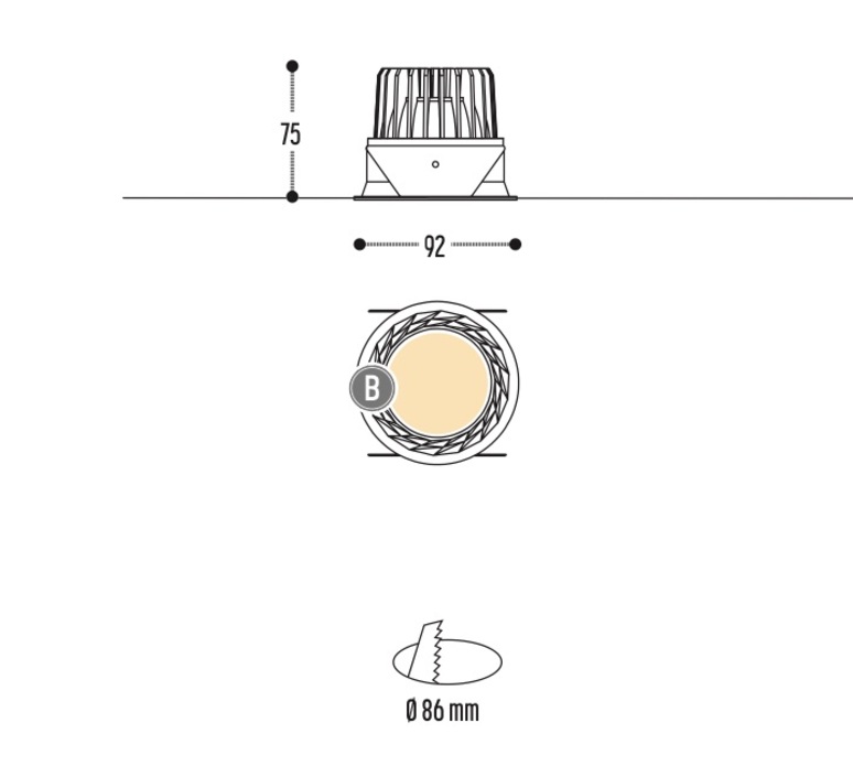 Atsji studio dark  spot encastrable recessed light  dark 1336 03 910342 4  design signed nedgis 146681 product