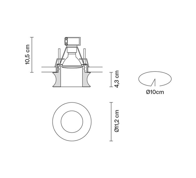 Faretti d27 eli pamio design spot encastrable recessed light  fabbian d27f54 00  design signed 40062 product