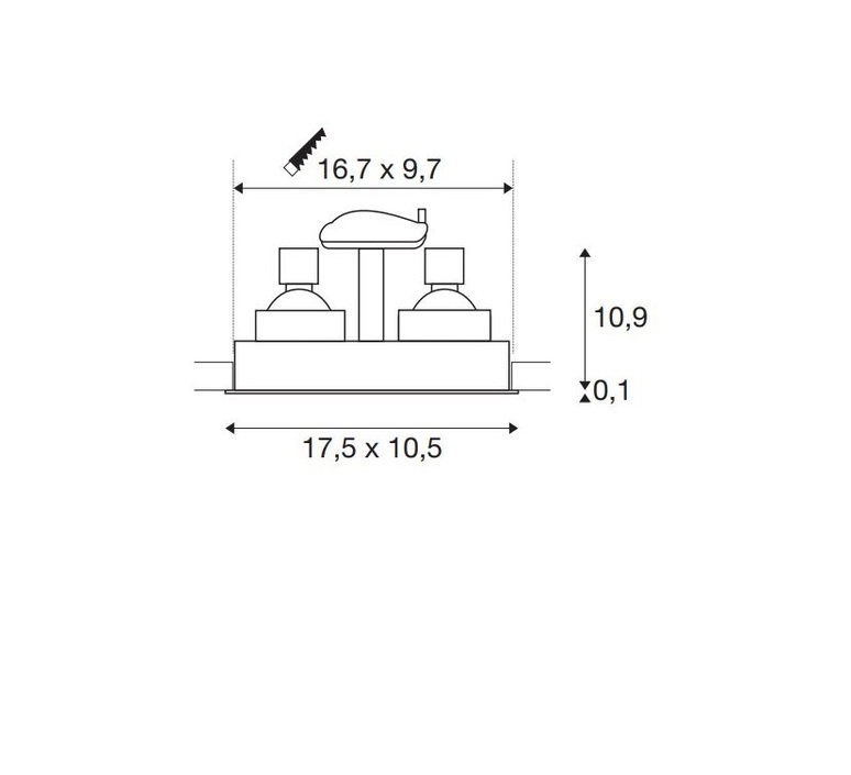 Spot encastre plafond Horn blanc mat de la fabrication Declic