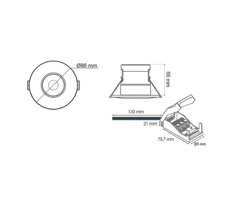 Two studio solum spot encastrable recessed light  solum s0110690d  design signed nedgis 205830 product