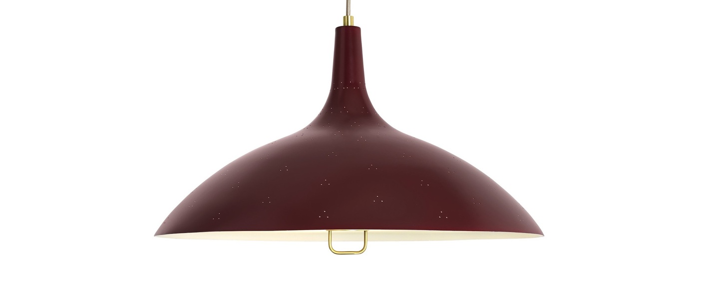 Suspension 1965 bordeaux laiton o46cm h26cm gubi normal