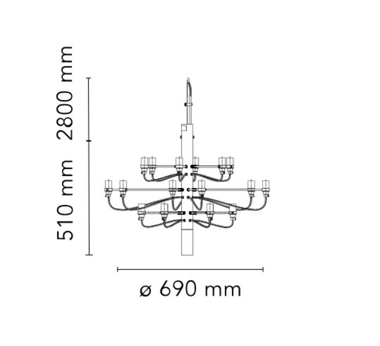 2097 18 clear bulbs  gino sarfatti suspension pendant light  flos a1352009  design signed nedgis 177492 product