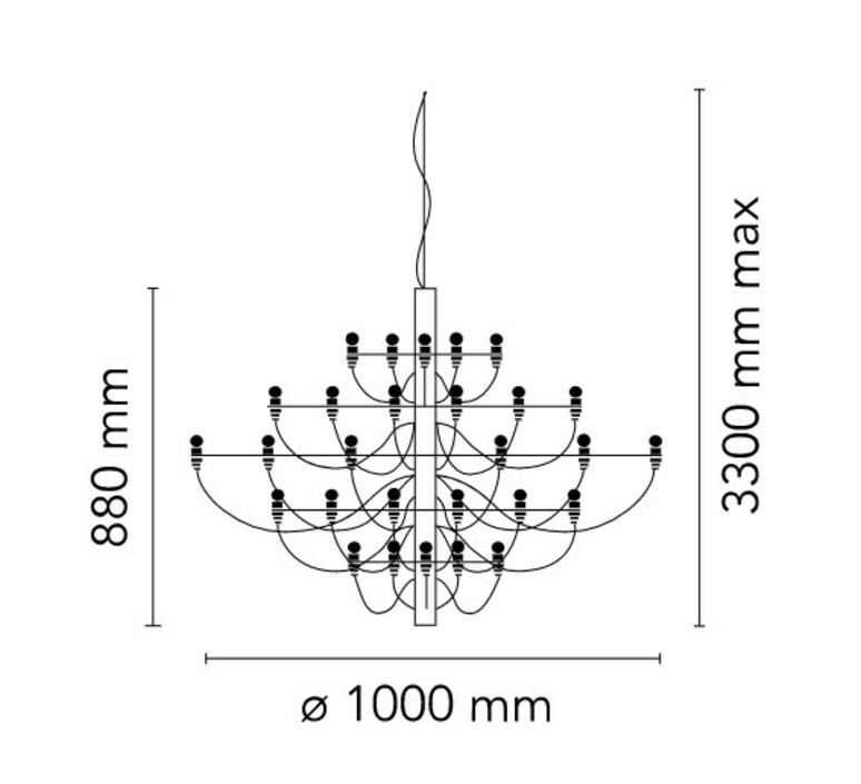 2097 50 clear bulbs  gino sarfatti suspension pendant light  flos a1502009  design signed nedgis 177499 product