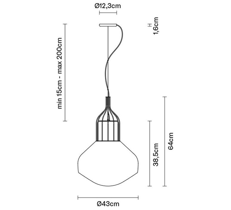 Aerostat f27 metal base guillaume delvigne suspension pendant light  fabbian f27a13 19  design signed 39796 product