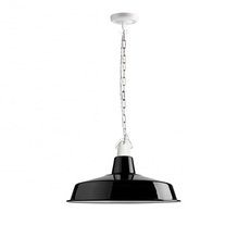 Suspension alexandre email noir et porcelaine blanche o40cm h25cm zangra 156227 thumb