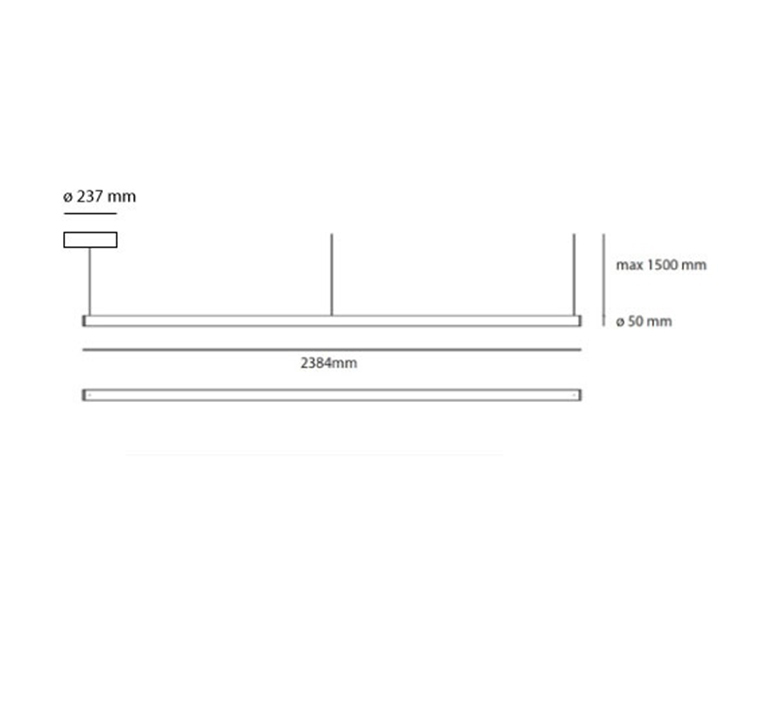 Alphabet of light linear bjarke ingels group suspension pendant light  artemide 1208000a  design signed nedgis 128092 product