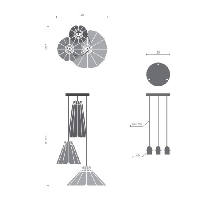 Ankara set 3 quel designer constance guisset suspension  matiere grise a77kg032 a77dg163 a77gg014  design signed nedgis 182777 product