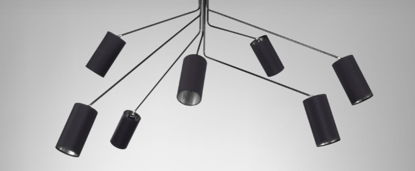 Suspension array cotton noir et nickel l170cm h85cm cto lighting normal