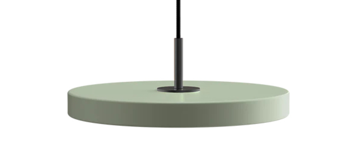 Suspension asteria mini vert olive et noir led 2900k 1700 lm o31cm h10 5cm umage normal