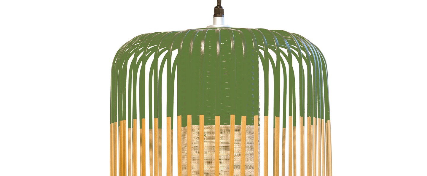 banner-image Suspension bamboo light l green bambou vert h50cm forestier normal