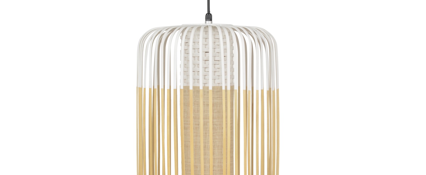 Suspension bamboo light outdoor l blanc o35cm h50cm forestier normal