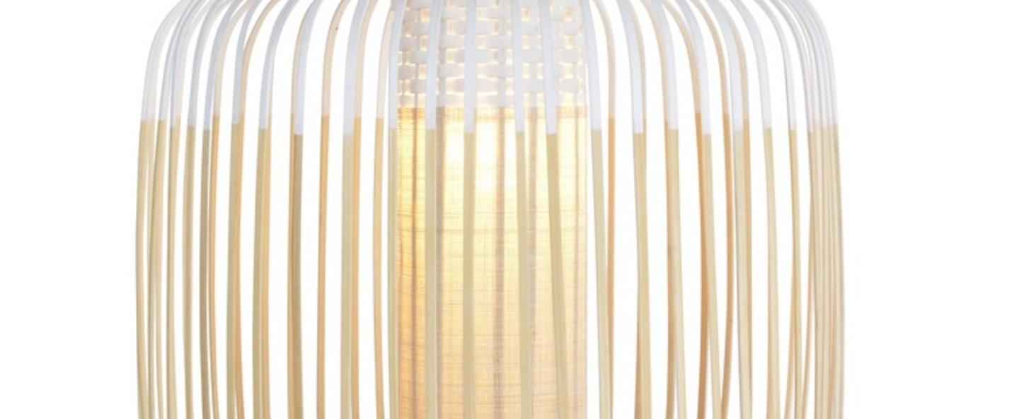 Suspension bamboo light outdoor m blanc o45cm h40cm forestier normal