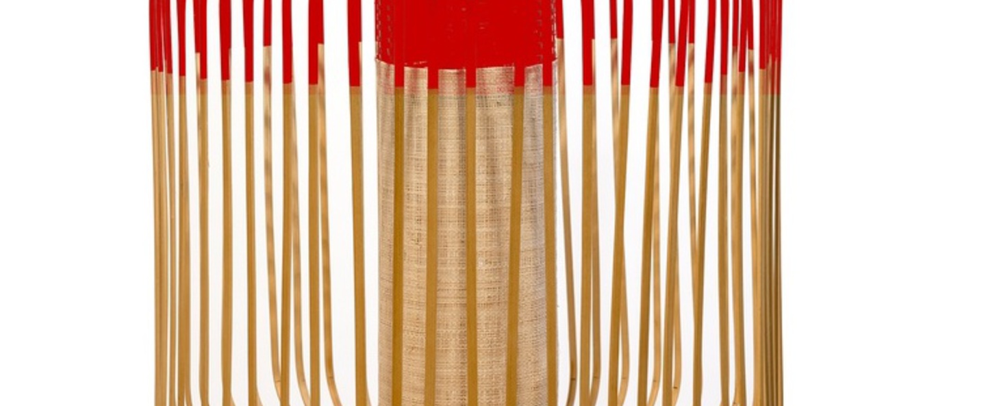 Suspension bamboo light outdoor m rouge o45cm h40cm forestier normal