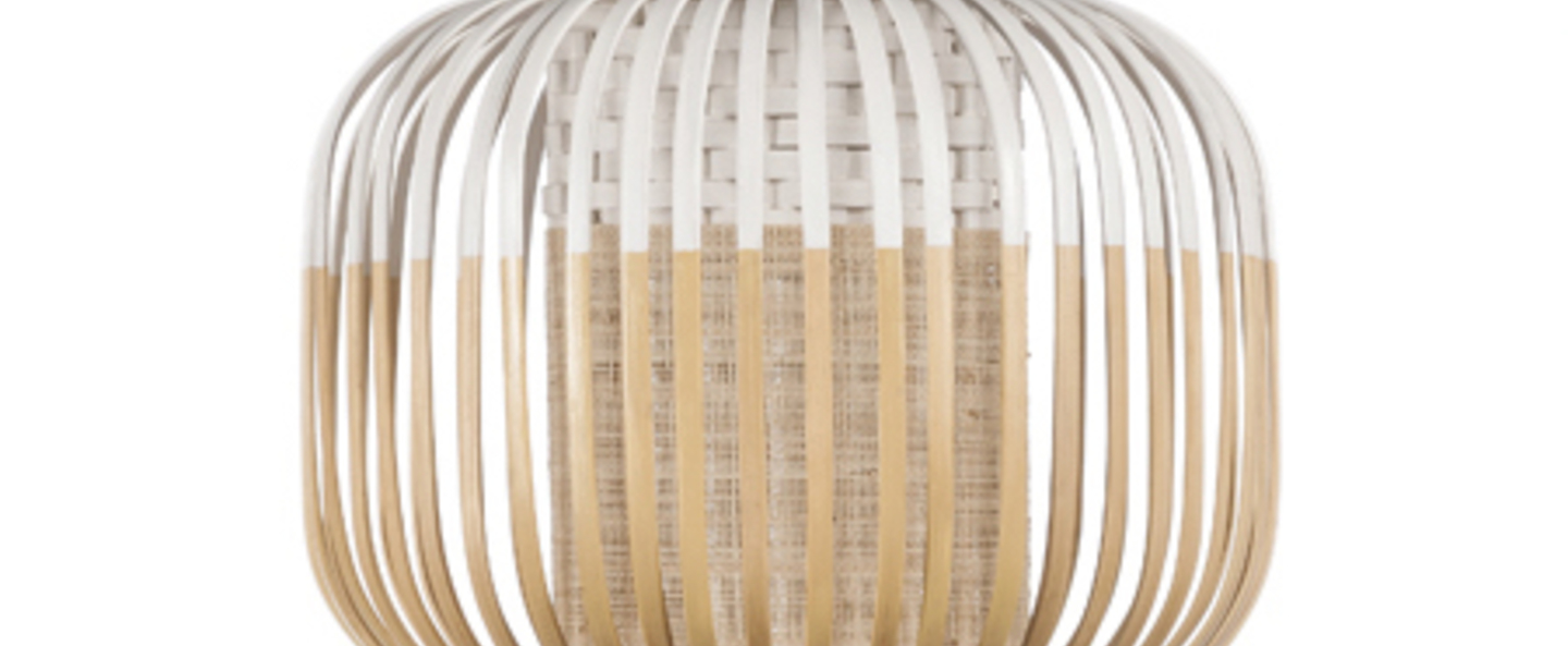 Suspension bamboo light outdoor xs blanc o27cm h20cm forestier normal