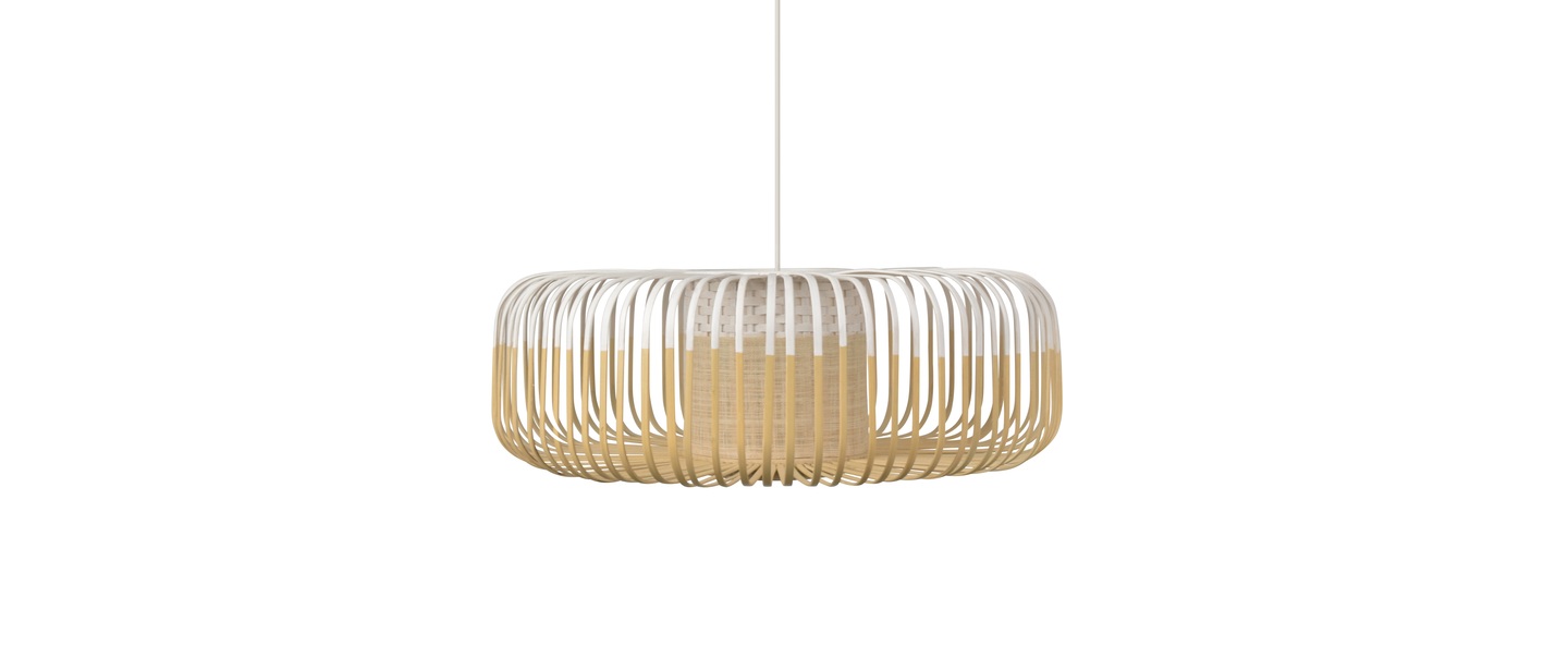 Suspension bamboo light xl blanc o60cm h20cm forestier normal