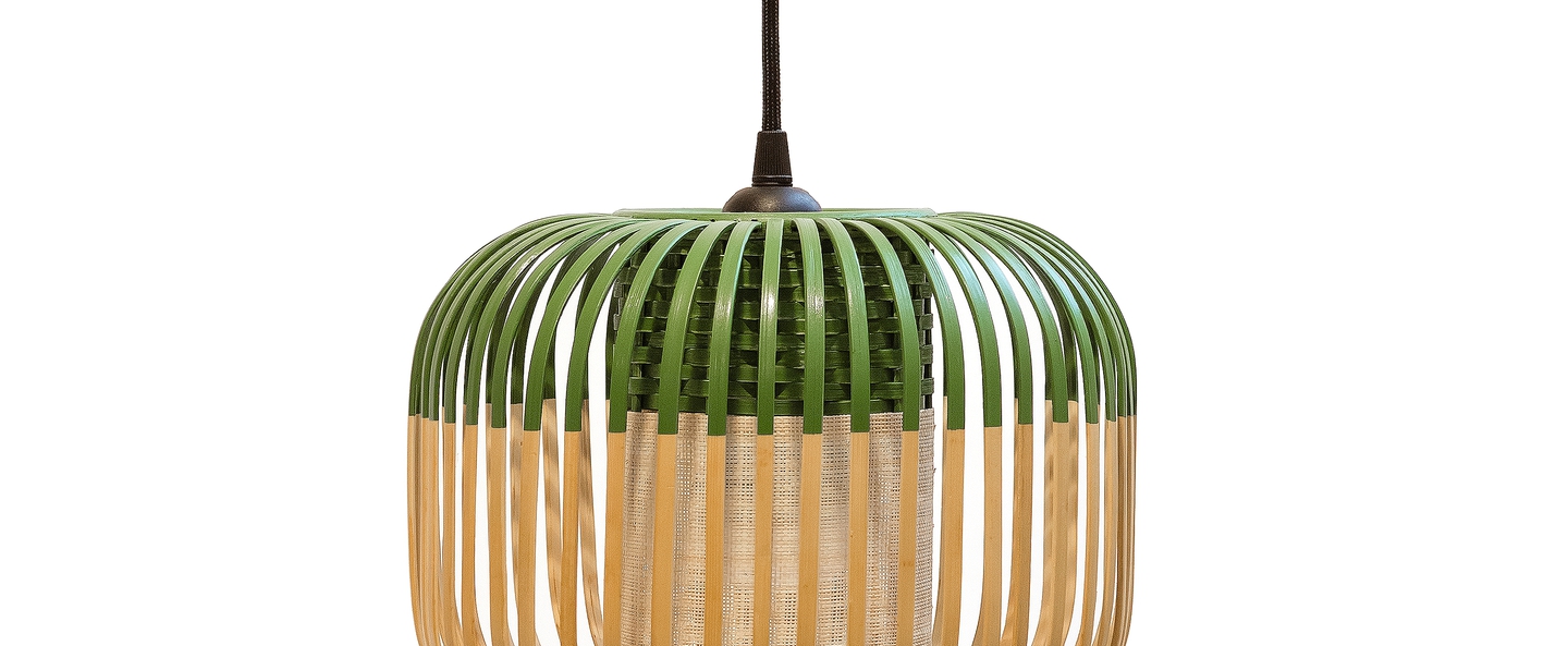 banner-image Suspension bamboo light xs green bambou vert o27cm forestier normal