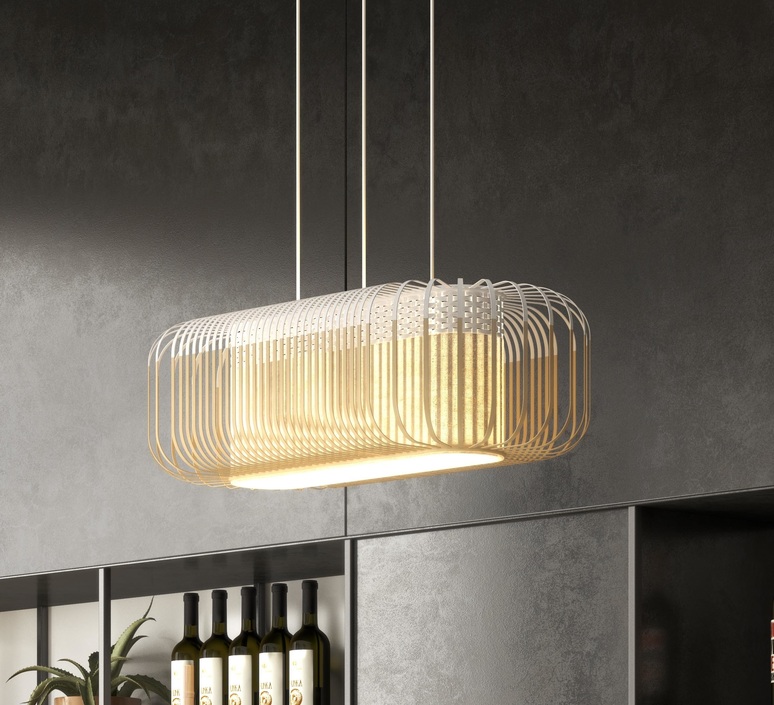 Bamboo oval m arik levy suspension pendant light  forestier 21515  design signed nedgis 150046 product