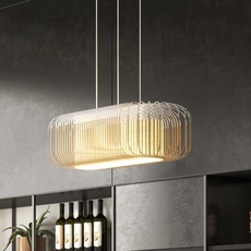 Bamboo oval m arik levy suspension pendant light  forestier 21515  design signed nedgis 150046 thumb