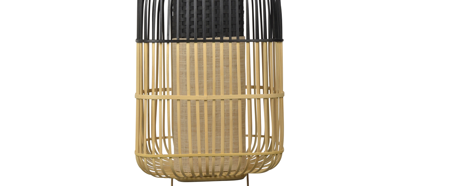 Suspension bamboo square l noir o38cm h61 5cm forestier normal