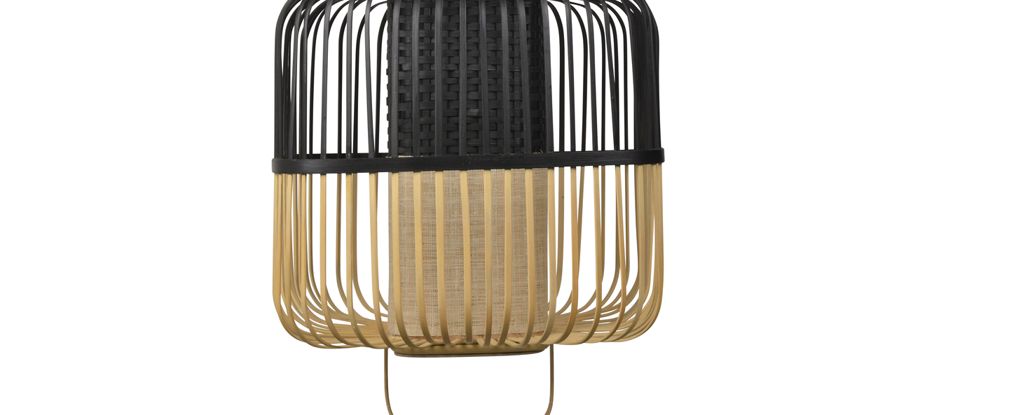 banner-image Suspension bamboo square m noir o52cm h43cm forestier normal