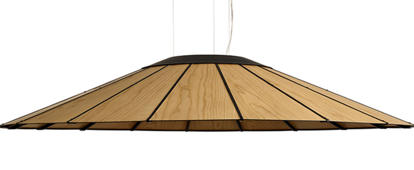 Suspension banga sg cerisier naturel led o120cm h20cm lzf normal