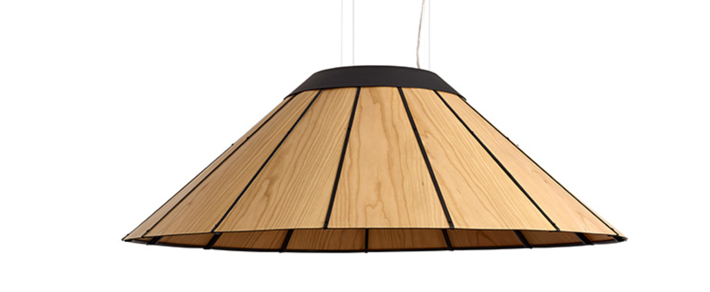 Suspension banga sm cerisier naturel led o90cm h30cm lzf normal