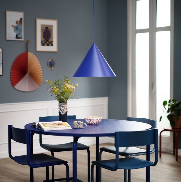 Hanging lamp, Benjamin XL, atomic blue, Ø46cm, H35cm - Frandsen
