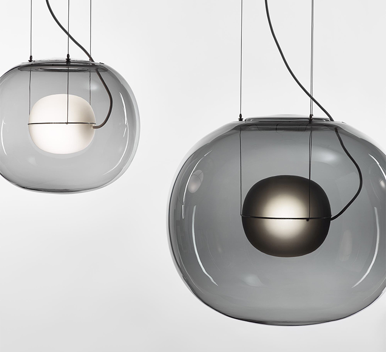 Big one small lucie koldova suspension pendant light  brokis pc1043 big one small smoke greycgc516 tripleccgc1907 blackcecl519  design signed nedgis 115196 product