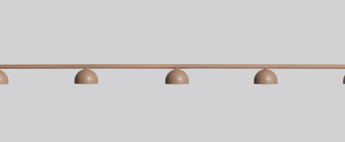 Suspension blush rail 5 beige chaud led dim 3000k 3300 lm l150cm h7 5cm northern normal