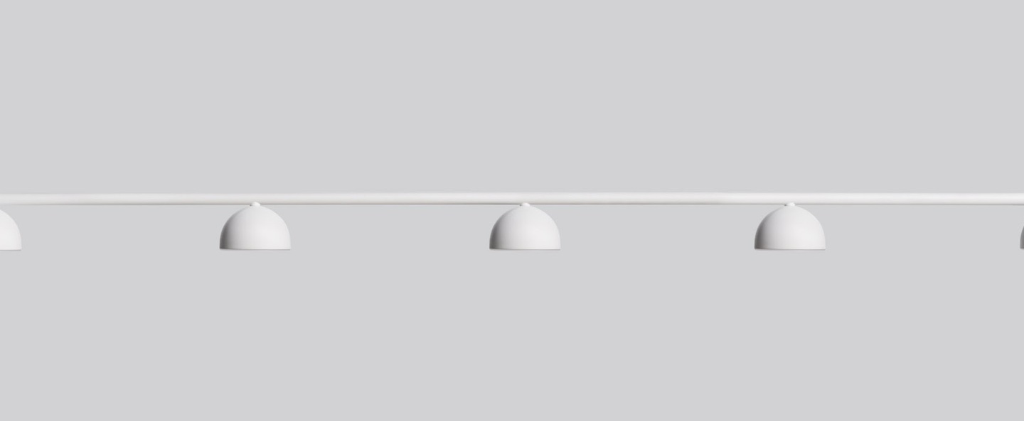 Suspension blush rail 5 blanc mat led dim 3000k 3300 lm l150cm h7 5cm northern normal