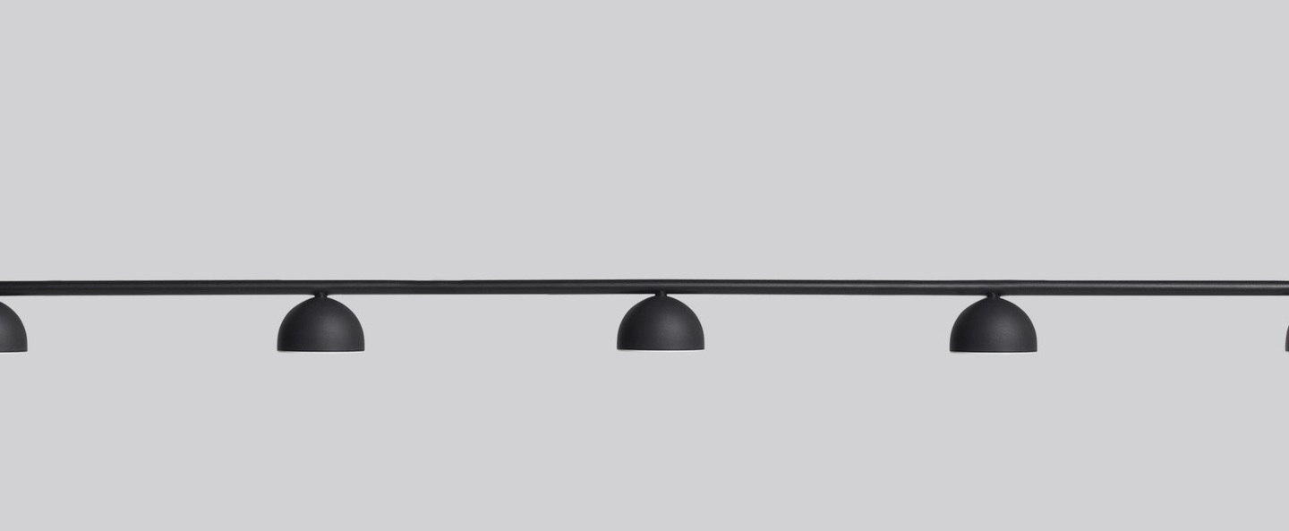 Suspension blush rail 5 noir mat led dim 3000k 3300 lm l150cm h7 5cm northern normal