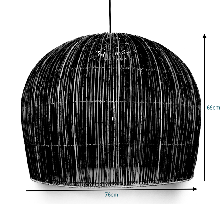 Pendant light, Buri Bell L, black, Ø76cm, H66cm - Ay