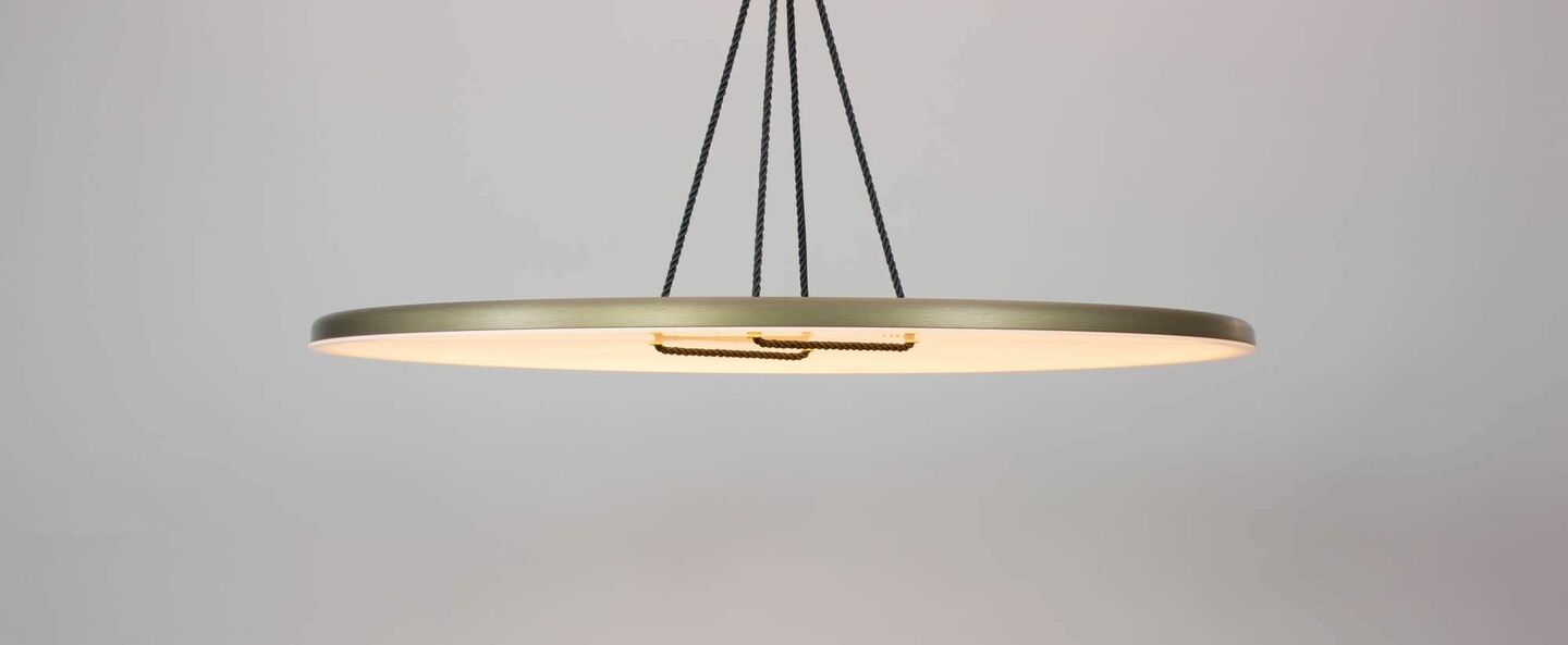 Suspension button 60 blanc bronze led dimmable 2700k o60cm h2 5cm andlight normal