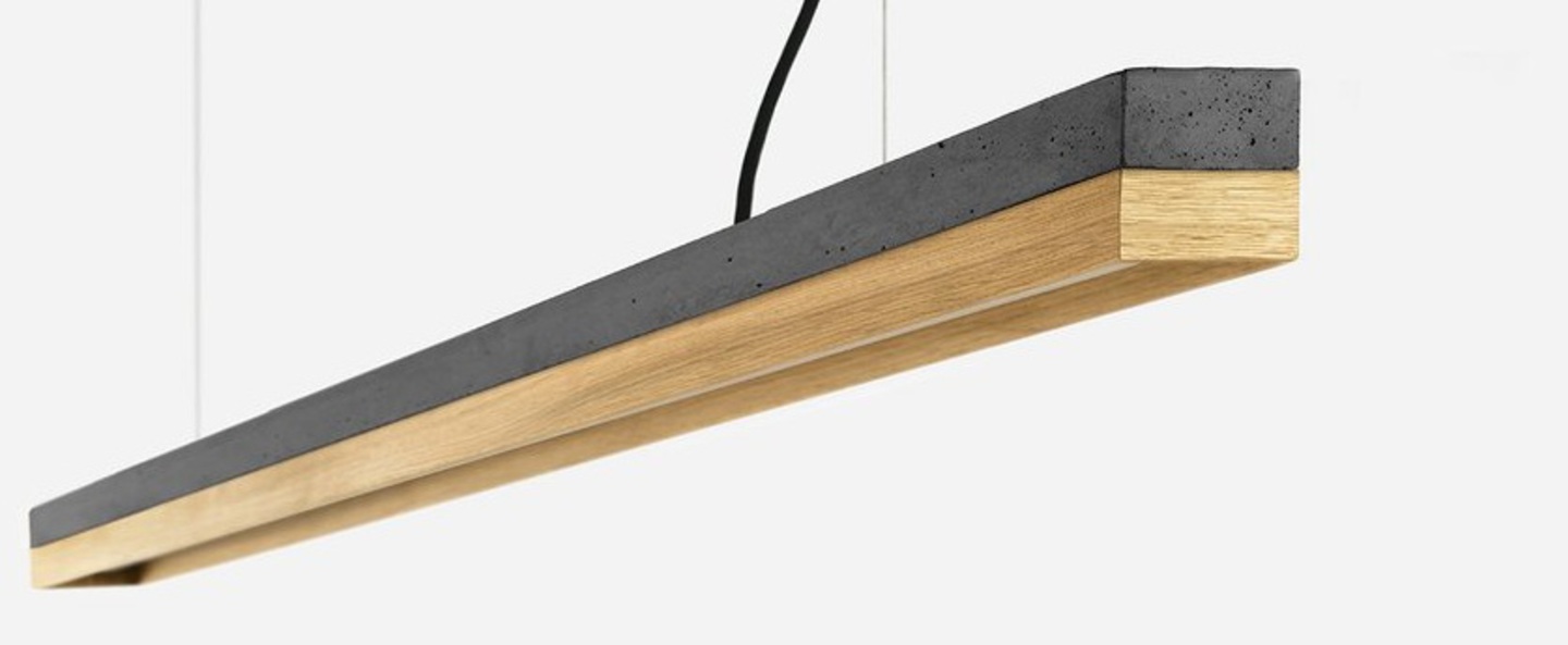 banner-image Suspension c3 chene beton gris fonce l182cm h8cm 2700k dimmable gantlights normal