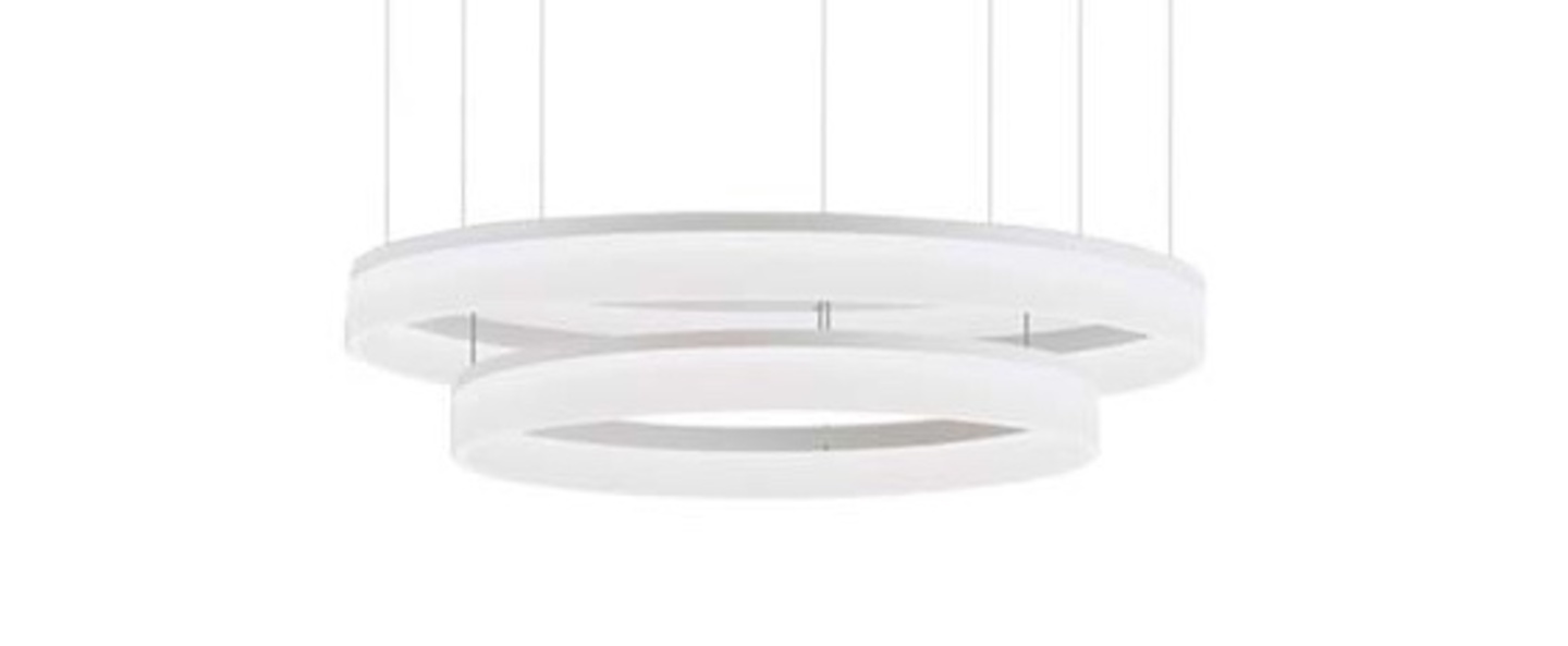 Suspension circ double blanc ip66 led 3000k 5559 lm o100cm h20cm leds c4 normal