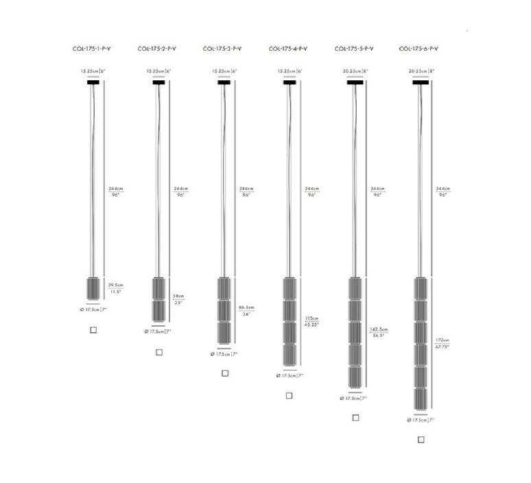 Column 175 vertical 5 cylindres lukas peet suspension pendant light  a n d col 175 5 p v cbn 27 010 230  design signed nedgis 179516 product