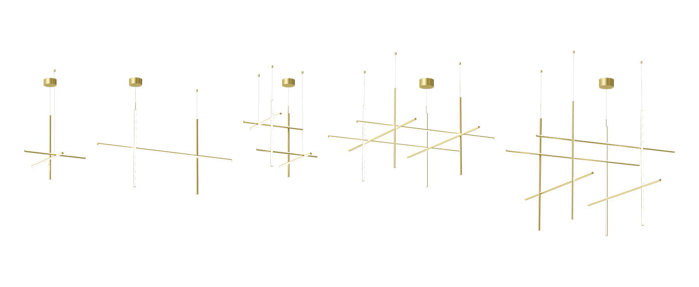 banner-image Suspension coordinates suspension 2 champagne led 2700k 2960lm l176 2cm h92 2cm flos normal