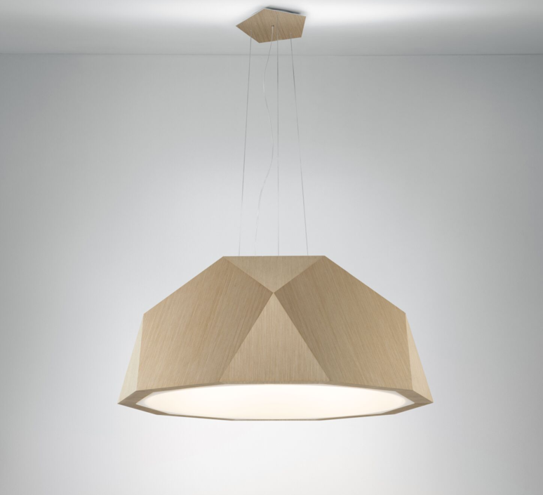 pendant light crio d81 brown light wood Ø115cm h49cm fabbian